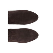 Liu Jo women leather boots brown Blake fall winter with dark brown suede pointed toe design