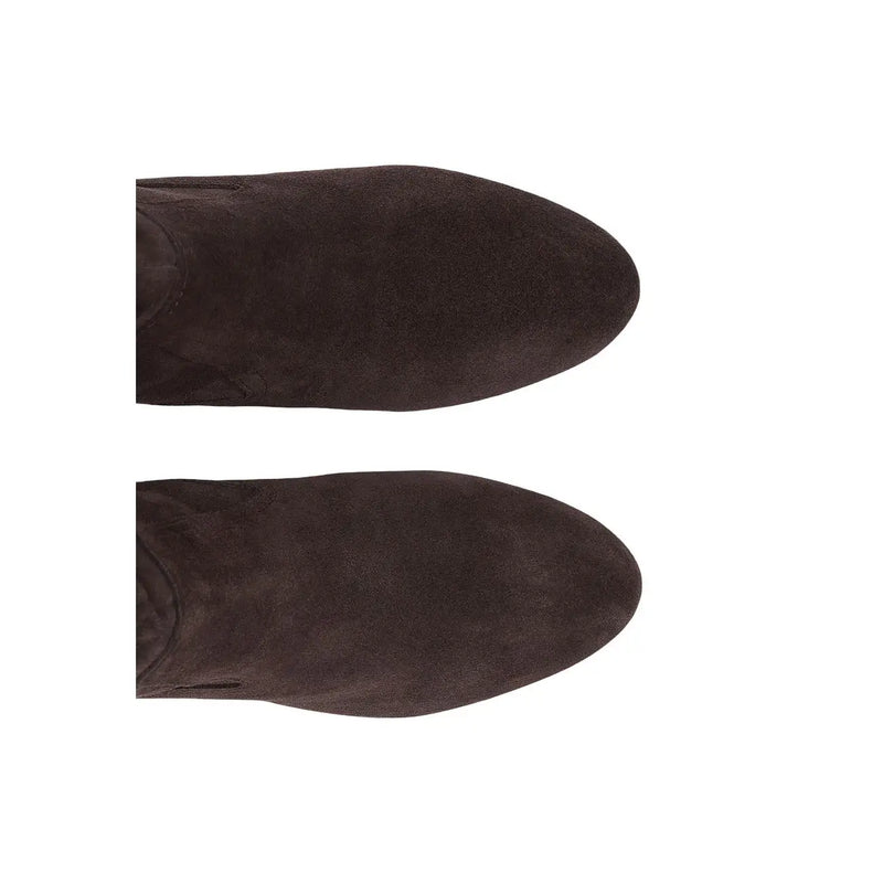 Liu Jo women leather boots brown Blake fall winter with dark brown suede pointed toe design