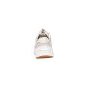 Liu Jo women leather sneakers white slip with chunky sole and metallic gold accents on the heel back side