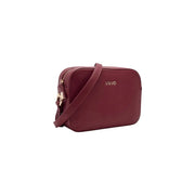 A burgundy liu jo polyuethane crossbody bag with textured leather finish and gold tone hardware w24cm