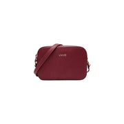 A burgundy liu jo women red crossbody bag with textured polyurethane leather finish and gold-tone hardware w24cm