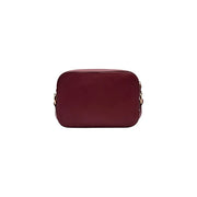 A sleek rectangular burgundy leather crossbody bag with gold-tone hardware by Liu Jo women W24cm polyurethane