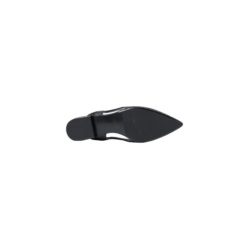 Liu Jo women slip on shoes black polyurethane pointed-toe mule with low block heel in black patent leather