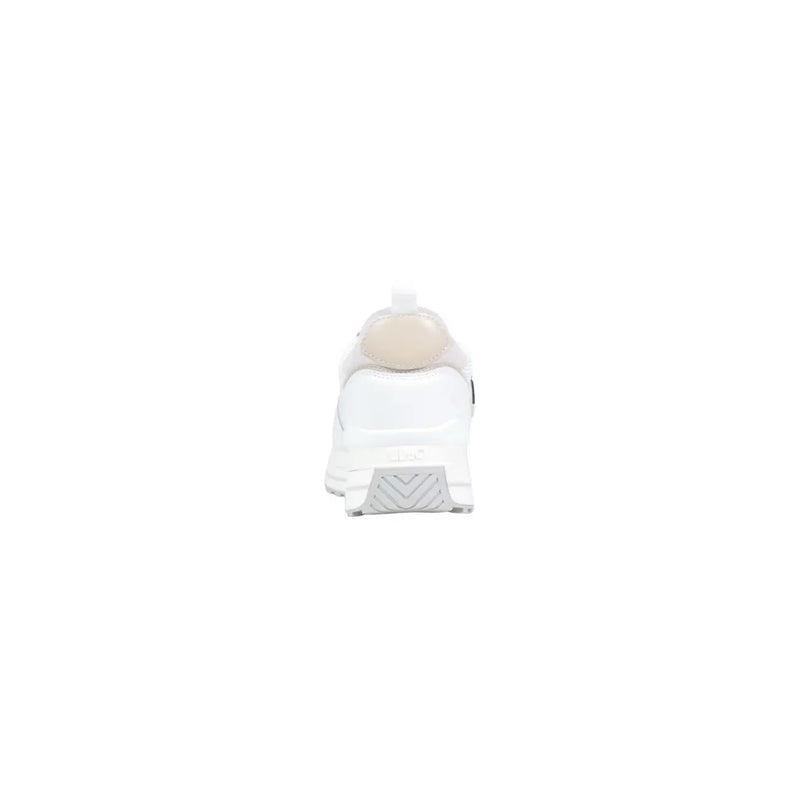Liu Jo women sneakers white polyurethane casual shoes with a glossy finish and beige rubber heel tab back view
