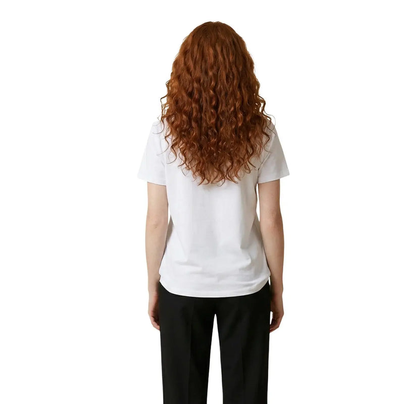 Liu jo women white cotton round neck short sleeve t shirt with clean minimalist design and soft fabric