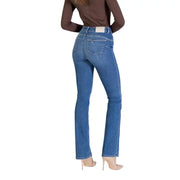 Liu Jo Damenjeans aus blauem Baumwollmischgewebe mit klassischem geradem Bein und dezenter Waschung für Frühling und Sommer