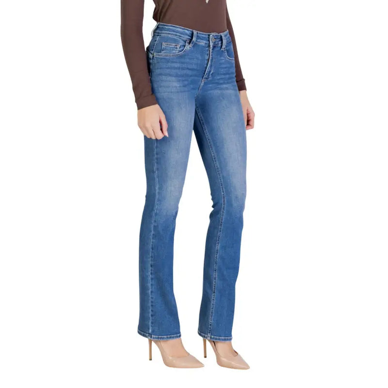 Liu Jo Damenjeans aus blauem Baumwollmischgewebe mit klassischem geradem Bein und dezenter Waschung für Frühling und Sommer