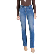 Liu Jo Damen-Jeans aus blauem Baumwollmischgewebe, hochgeschnitten und gerades Bein