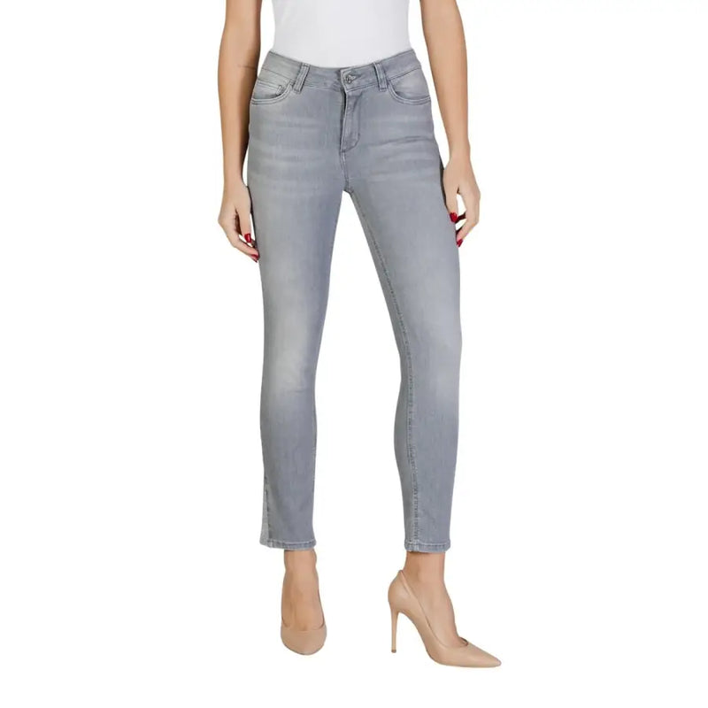 Liu Jo Damen-Jeans in Grau mit heller Waschung und schmaler Passform und dezenter Auswaschung