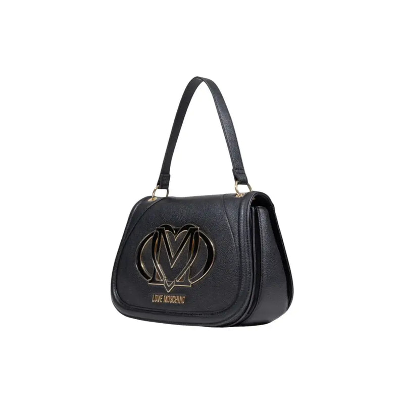 Black Shoulder Bag with Gold-Tone M Logo from Love Moschino for Elegant Style