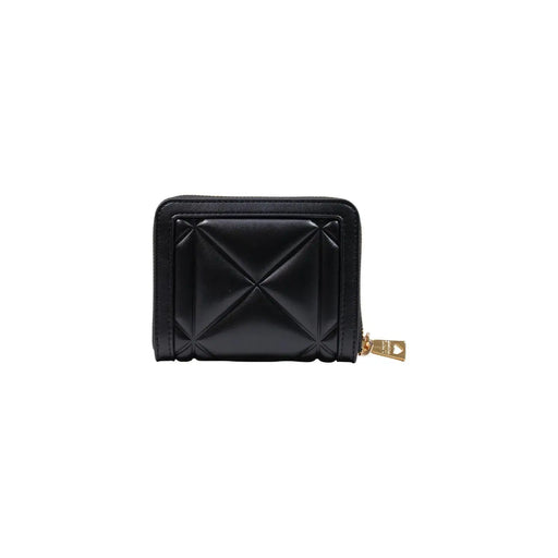 Love Moschino Schwarze Damengeldbörse aus gestepptem Polyurethan mit goldfarbenem Reißverschlussanhänger und kompaktem Design (B 13 x H 9 x L 3 cm).