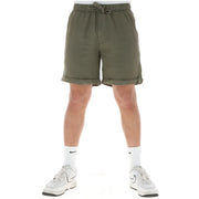 Lyle & Scott Leinenshorts für Herren in Olivgrün mit Kordelzug und umgeschlagenen Bündchen, Vorderansicht