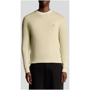 Lyle & Scott Herren-Sweatshirt aus beigefarbener Baumwolle mit Rundhalsausschnitt, langen Ärmeln und dezentem, gesticktem Logo auf der Brust