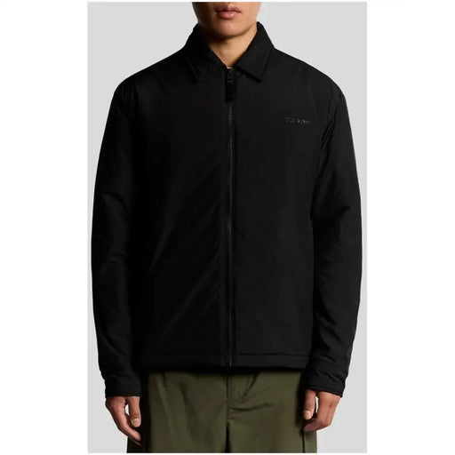 Schwarze Givenchy-Jacke mit dezent gesticktem Logo auf der Brust, Lyle & Scott Herrenblazer, schwarze Polyesterjacke mit Reißverschluss, JK2334V