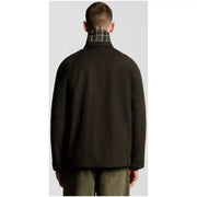 Lyle and Scott men cotton blend zip blazer black jk2308v dark olive green waxed cotton jacket with plaid collar
