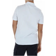 Weißes Herren-Poloshirt von Lyle Scott mit kurzen Ärmeln aus Baumwoll-Elastan, klassischem Kragen und dezent strukturiertem Stoff