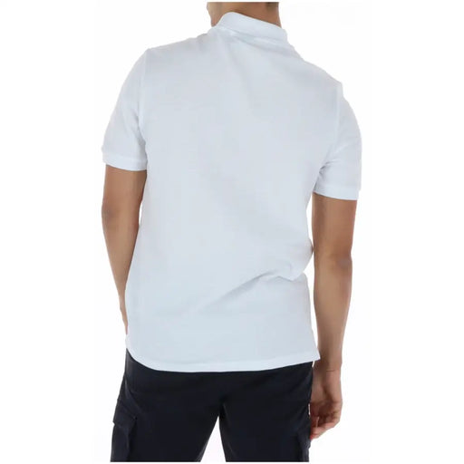 Weißes Herren-Poloshirt von Lyle Scott mit kurzen Ärmeln aus Baumwoll-Elastan, klassischem Kragen und dezent strukturiertem Stoff