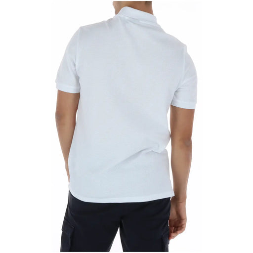 Lyle Scott men polo shirt white short sleeve cotton elastane with classic collar and subtle textured fabric