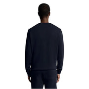 Marineblaues, langärmeliges Baumwoll-Sweatshirt mit Rundhalsausschnitt für Herren von Lyle and Scott, ideal für die Freizeit.