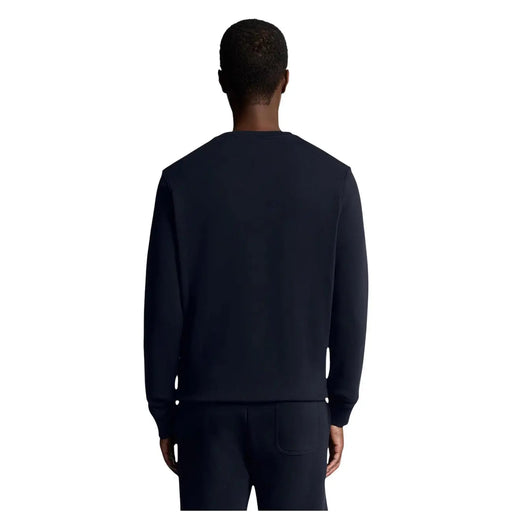 Marineblaues, langärmeliges Baumwoll-Sweatshirt mit Rundhalsausschnitt für Herren von Lyle and Scott, ideal für die Freizeit.