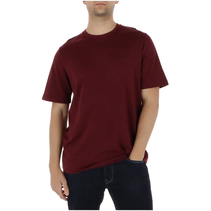 Maroon crew-neck cotton short sleeve t-shirt for men by Lyle and Scott perfect for casual wear