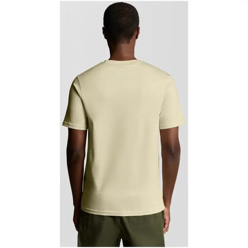 Lyle & Scott Männer t-shirt in hellgelbem Kurzarm-Rundhalsausschnitt aus weichem Baumwollstoff