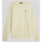 Cream-colored long-sleeve crewneck sweatshirt with small yellow bird logo by Lyle & Scott