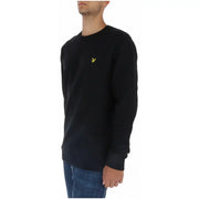 Lyle & Scott Schwarzes Herren-Sweatshirt aus Baumwolle mit langen Ärmeln und einem kleinen gelben Vogellogo auf der linken Brust.