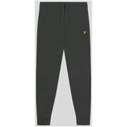 Lyle & Scott Herren-Jogginghose aus dunkelgrauer Baumwolle mit Vordertaschen und gelbem Vogellogo am linken Oberschenkel