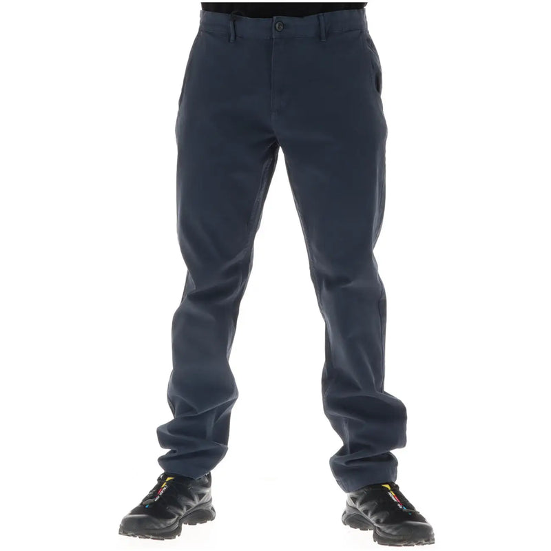 Lyle & Scott men’s black cotton blend trousers with dark navy blue chino fabric and classic straight-leg cut