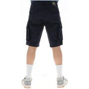 Lyle & Scott Schwarze Cargoshorts für Herren mit mehreren Taschen und Markenaufnäher hinten (Ansicht von hinten)
