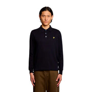Lyle & Scott Wollpullover aus Baumwollmerino für Herren in Schwarz mit gelbem Vogellogo auf der Brust, Vorderansicht