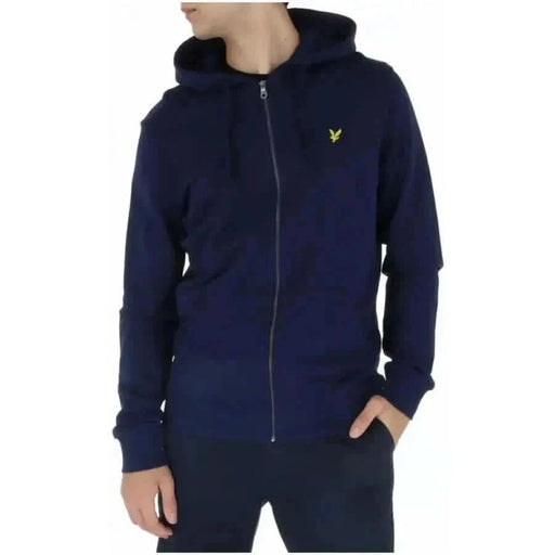 Lyle & Scott Marineblauer Kapuzenpullover mit Reißverschluss im urbanen Stil