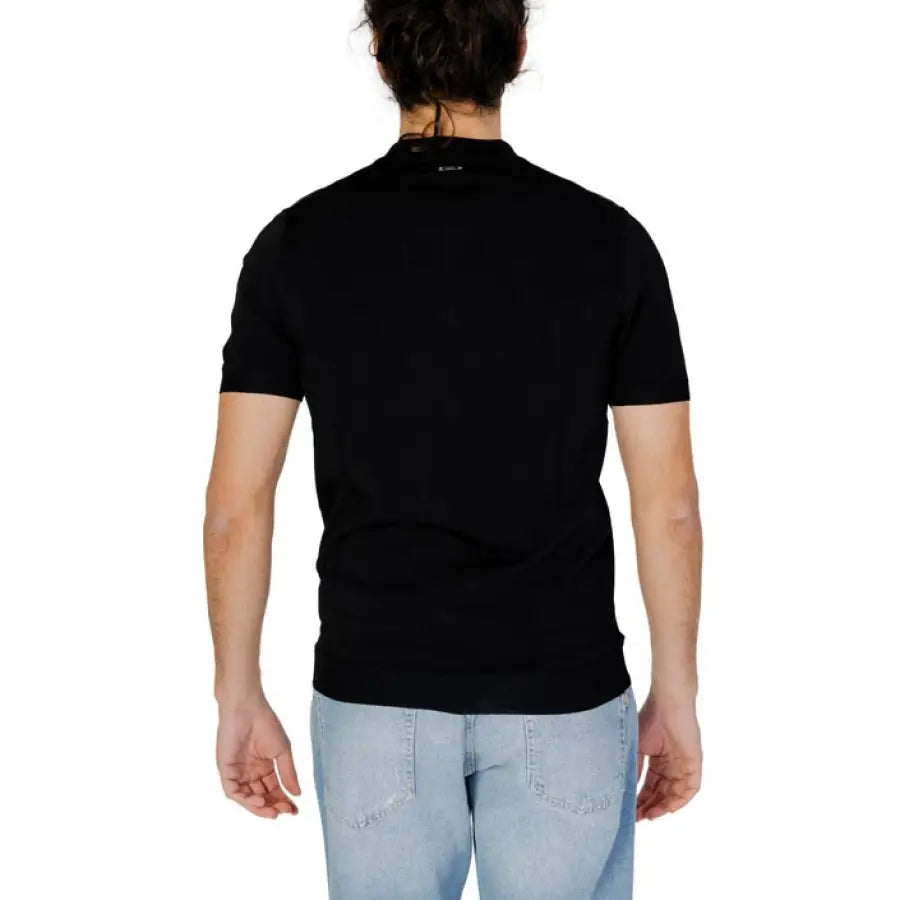 Antony Morato men’s t-shirt, black polo with white logo on the back
