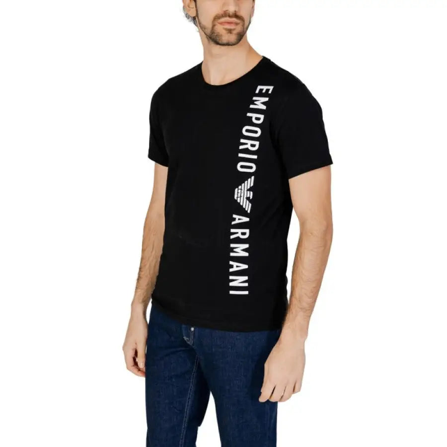 
                      
                        Man in Emporio Armani Underwear t-shirt reading ’I am’
                      
                    