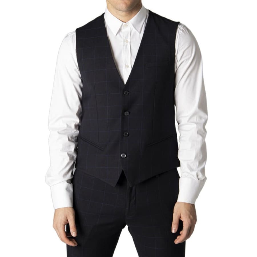 Antony Morato Men Gilet featuring urban style clothing with a man in black vest
