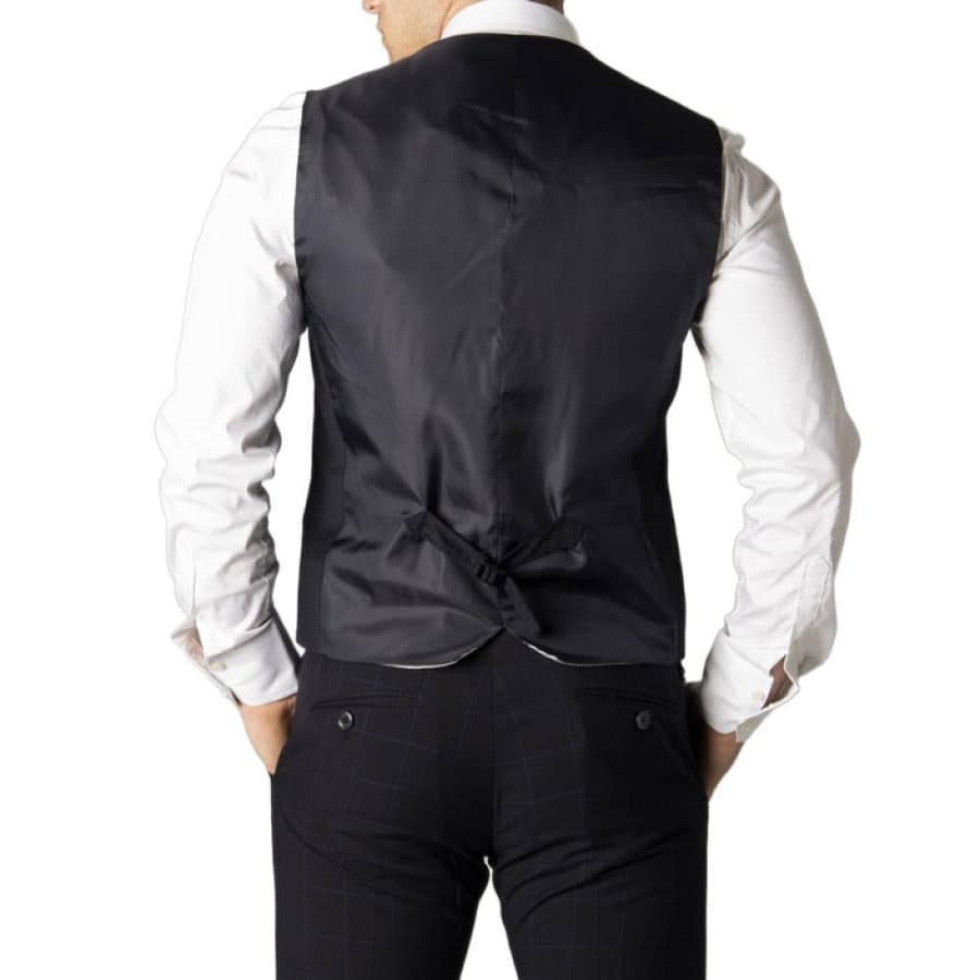 Antony Morato Men Gilet in urban style clothing with man in black vest and white shirt