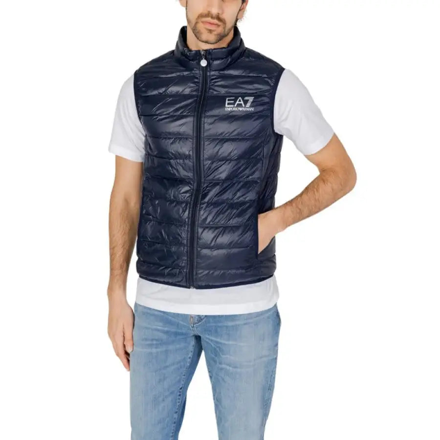 
                      
                        Ea7 men jacket featured with man in black vest and jeans from ea7 ea7 collection
                      
                    
