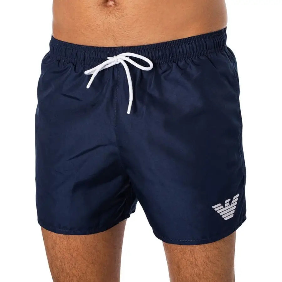 
                      
                        Emporio Armani swimwear model sporting navy Armani underwear shorts
                      
                    