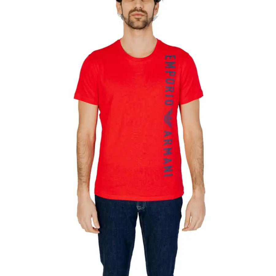 
                      
                        Emporio Armani underwear men T-shirt with ’person’ logo in red
                      
                    