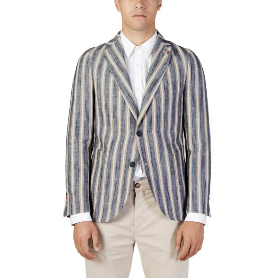 Mulish Mulish Men Blazer featuring a man in striped jacket and white shirt