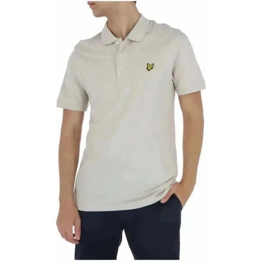 Lyle & Scott Weißes Herren-Polohemd mit Ferrari-Logo, ganzjährig einsetzbar