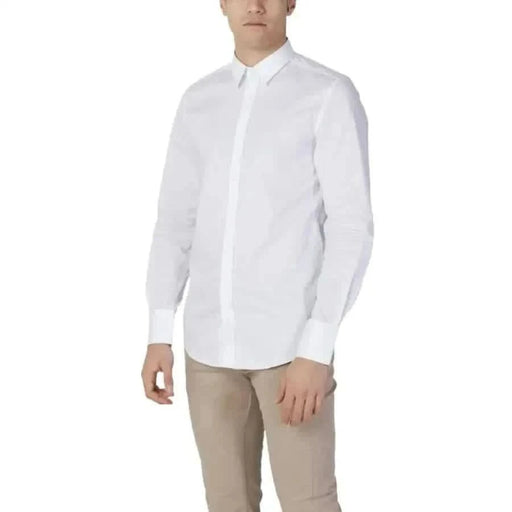 Antony Morato Herrenhemd - weiß / 46 - Bekleidung Hemden