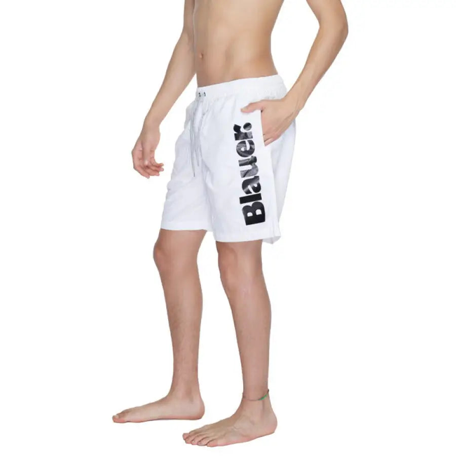 
                      
                        Blauer Blauer men in white shorts with ’B’ logo for Blauer Men Swimwear collection
                      
                    