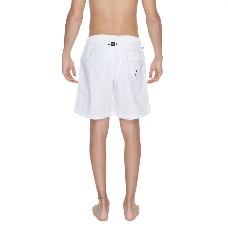 Blauer Blauer men swimwear model in white shirt and shorts