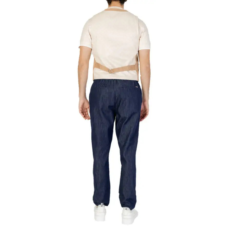 
                      
                        Man wearing Gianni Lupo Men Trousers in white shirt and jeans
                      
                    