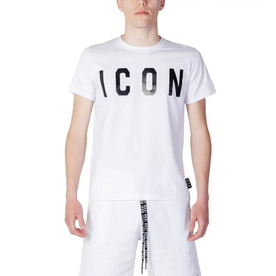 Icon Icon Men T-Shirt model in white tee and shorts