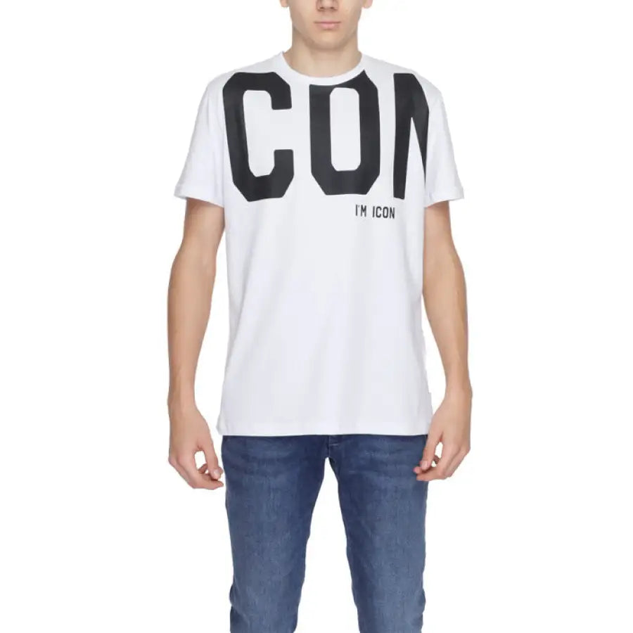 Icon Icon Men T-Shirt - man wearing white t shirt with ’CO’ on it