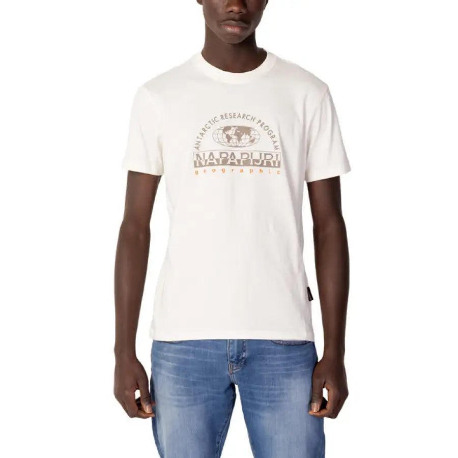 Napapijri - Men T-Shirt - white / S - Clothing T-shirts