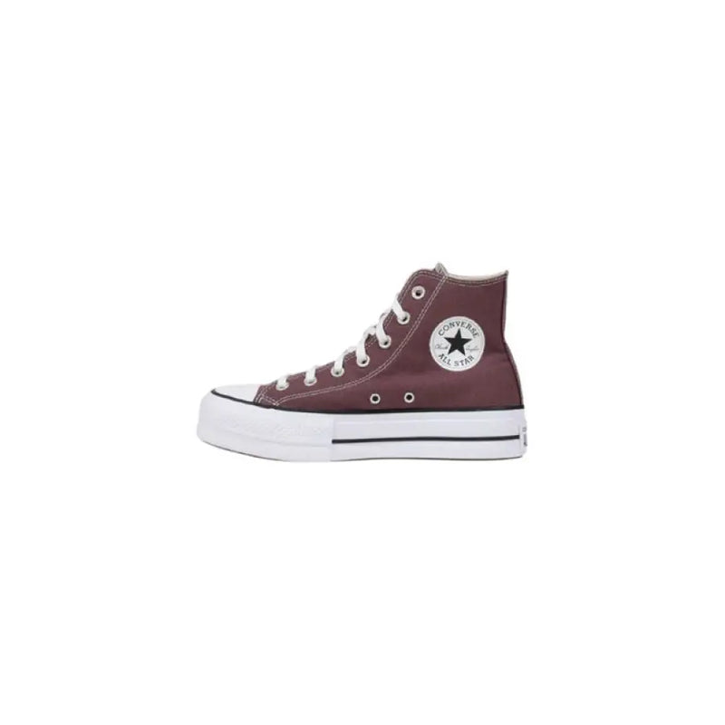 Maroon platform Converse high-top sneaker displayed in the product Maroon High Top Platform Sneaker